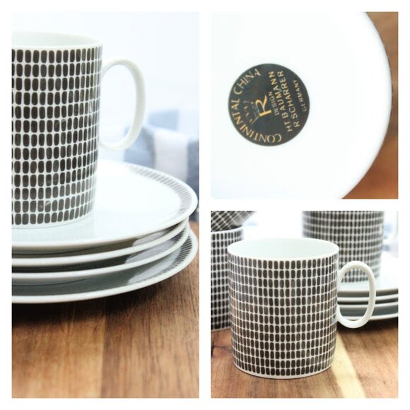 Vintage 8 Piece Onyx Grey By Continental China (Germany) - Picture 2 of 2